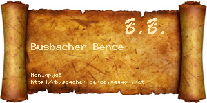 Busbacher Bence névjegykártya
